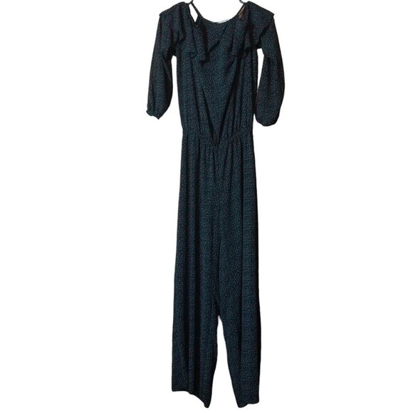 Michael Michael Kors Women's Small Cold/Off The Shoulder Floral Ruffle Jumpsuit - Picture 1 of 6